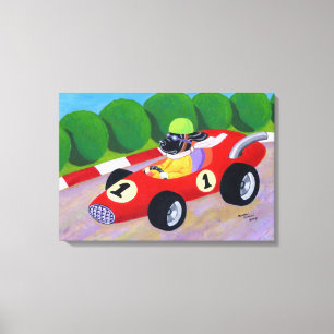 Racing Black Labrador Artwork Canvas Print