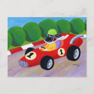 Racing Black Labrador Postcard