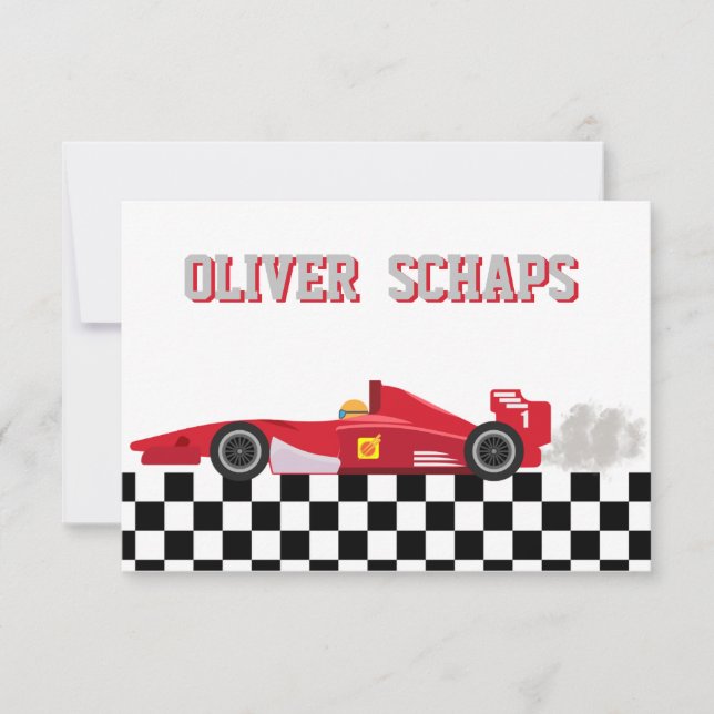 Racing Boys Thank You Note (Front)