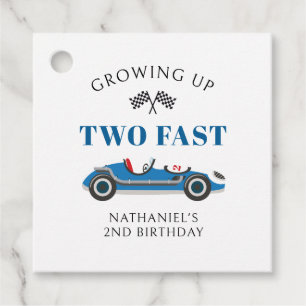 Racing Car 2nd Birthday Thank You  Favour Tags