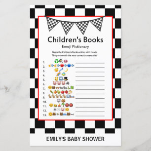 Racing Car Baby Shower Game PRINTED