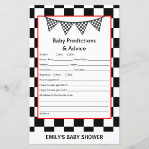 Racing Car Baby Shower Game PRINTED