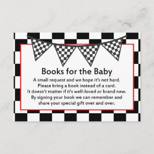 Racing Car Baby Shower Game PRINTED Enclosure Card