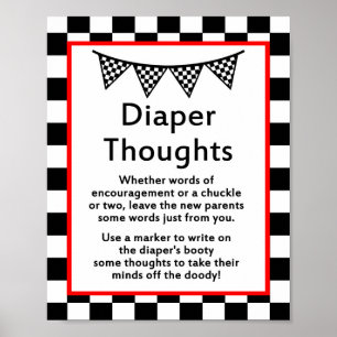 Racing Car Baby Shower Sign PRINTED