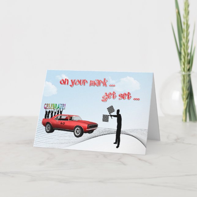 Racing Car Birthday Card (Front)