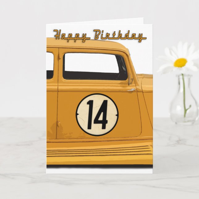 Racing Car Birthday Card for the 14 Year old (Small Plant)