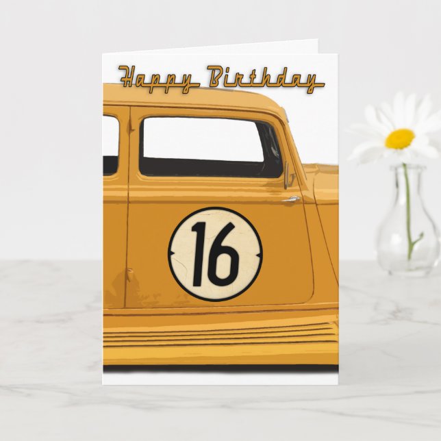 Racing Car Birthday Card for the 16 Year old (Small Plant)