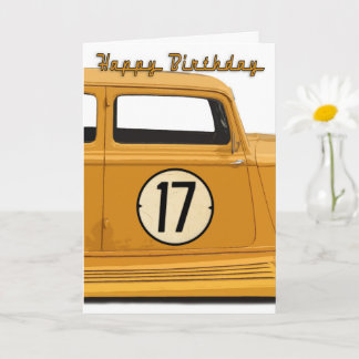 Racing Car Birthday Card for the 17 Year old