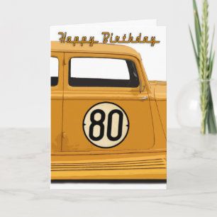 Racing Car Birthday Card for the 80 Year old