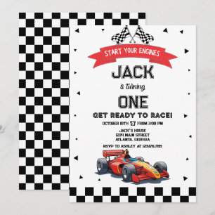 Racing Car Birthday Invitation