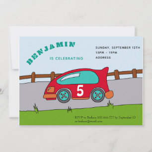 Racing Car Birthday Party Invitation