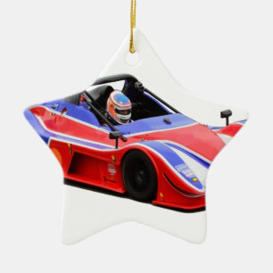 racing car ceramic tree decoration
