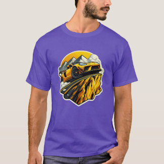 Racing Car Climbing A Mountain friend funny T-Shirt