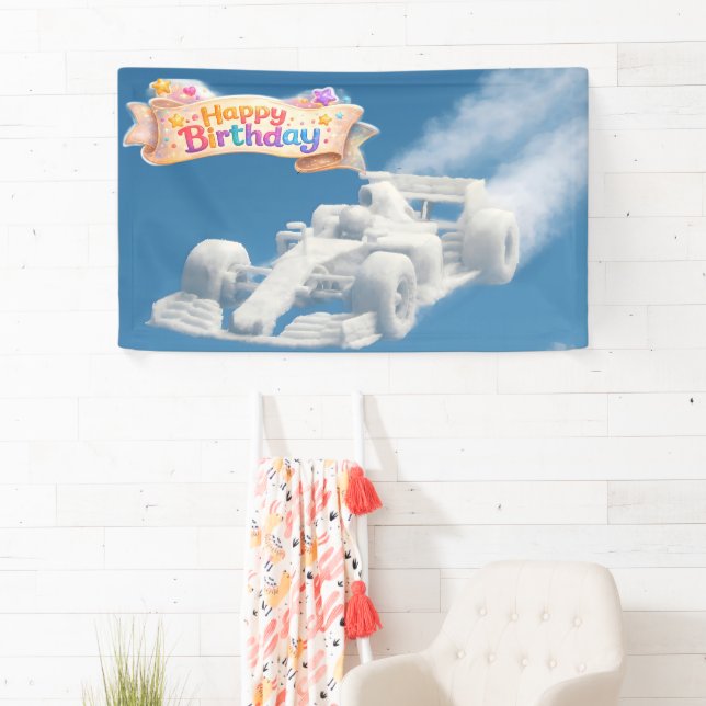 Racing car cloud large indoor banner (Insitu)
