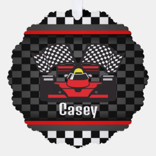 Racing Car Design Paper Ornament Card