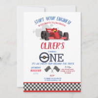 Racing Car Driver ONE First Trip Track Birthday