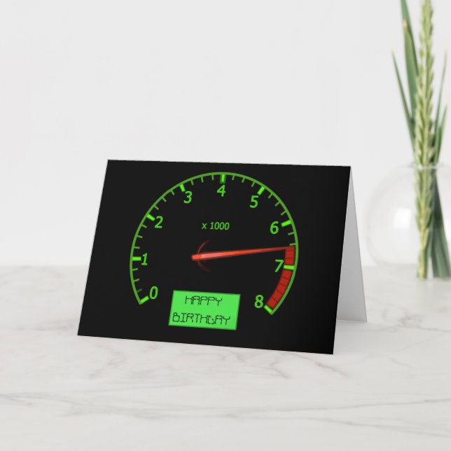 Racing Car Fan Birthday Card (Front)