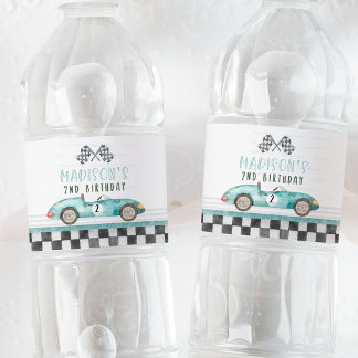 Racing car Fast Water Bottle Label Decor Birthday
