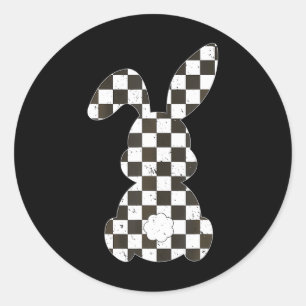 Racing Car Flag Bunny Happy Easter Race Car Boys G Classic Round Sticker