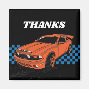 Racing car magnet, car party favour magnet