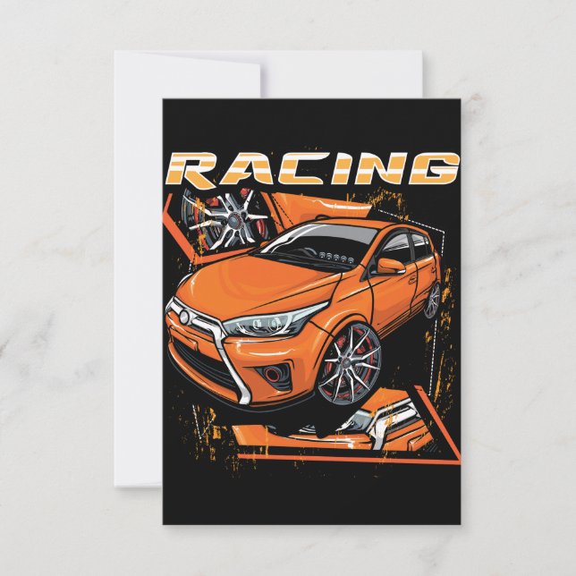 Racing Car _ Motor (101) Invitation (Front)