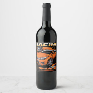 Racing Car _ Motor (101) Wine Label