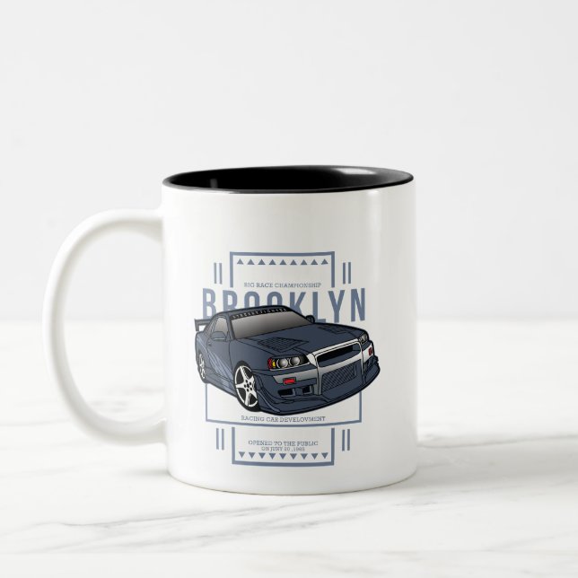 Racing Car _ Motor 15 Two-Tone Coffee Mug (Left)