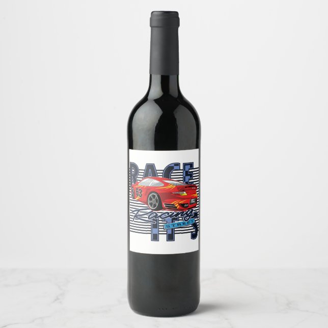 Racing Car _ Motor 7 Wine Label (Front)