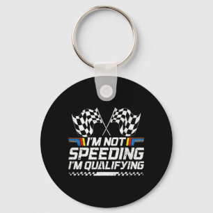 Racing Car Not Speeding Im Qualifying Race Key Ring