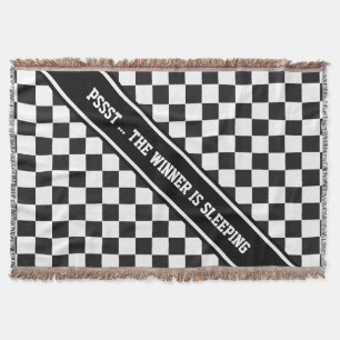 Racing Car Pattern + your backgr. colour & text Throw Blanket