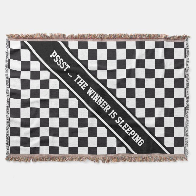 Racing Car Pattern + your backgr. colour & text Throw Blanket (Front)
