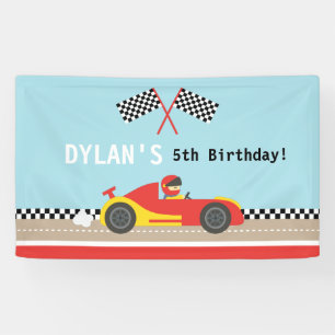 Racing Car Racer Boys Birthday Party Personalised Banner