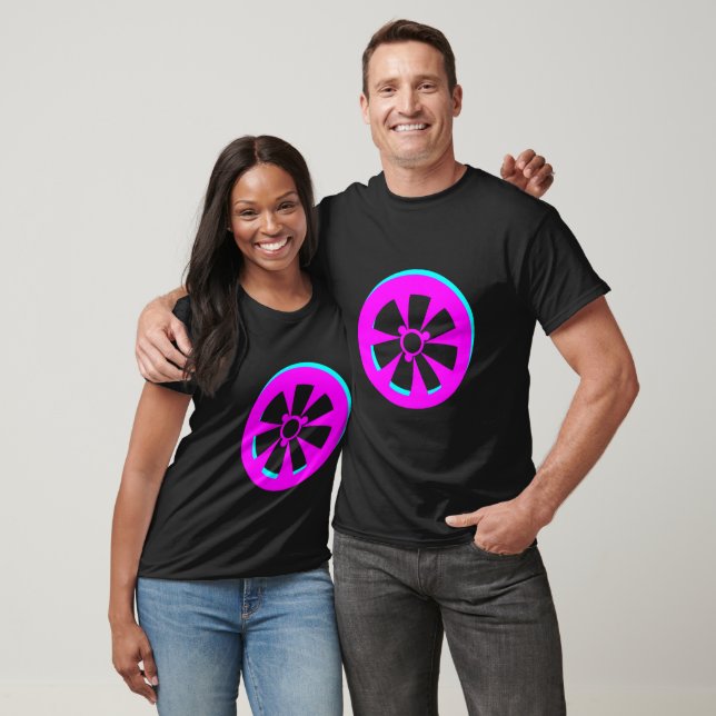 Racing Car Rim Neon Pink Black Car  T-Shirt (Unisex)