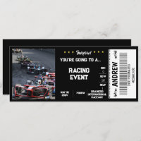 RACING CAR SURPRISE GIFT TICKET