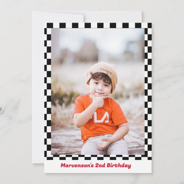 Racing car Two fast  boy 2nd birthday party   Invitation (Front)