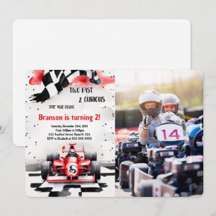 Racing Car, Two Fast Photo Invitation