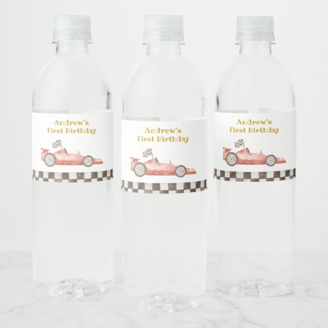 Racing Car Water Bottle Labels (Bottles)