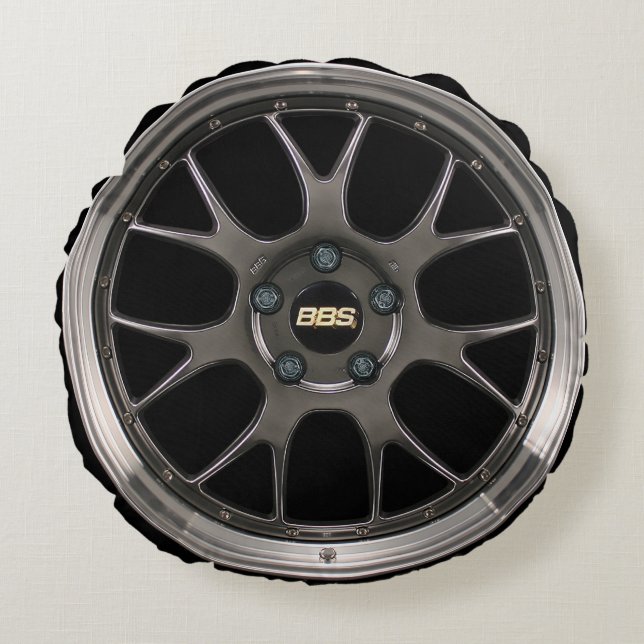 Racing Car Wheel Rim Gran Turismo Movie GT7 Round Cushion (Front)