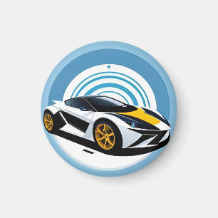 Racing Car with Dynamic Design Magnet