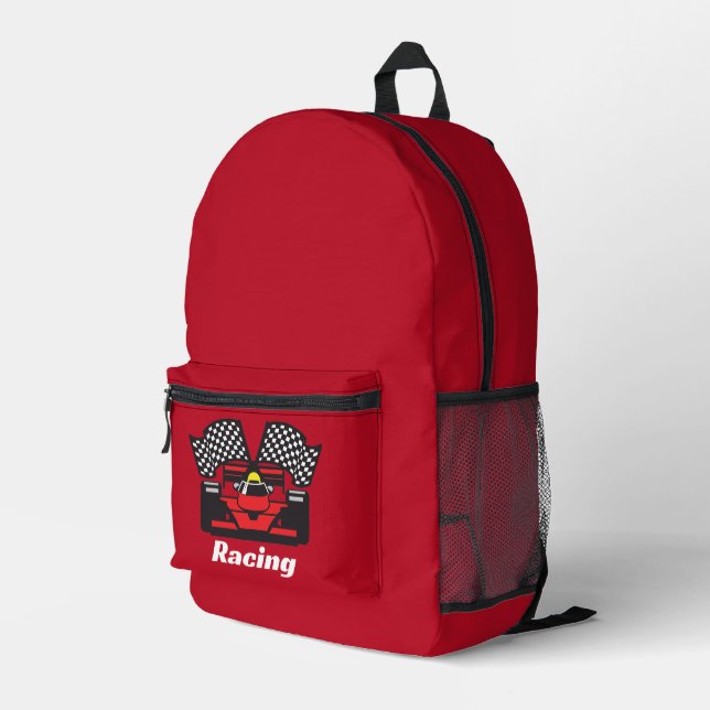 Racing Cars Design Back Pack Bag (Back Corner Right)