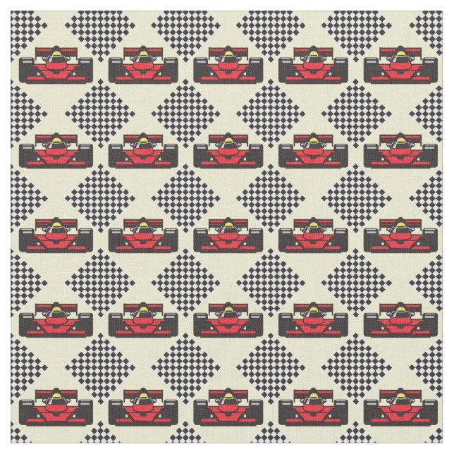 Racing Cars Design Fabric (Close Up)