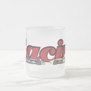 Racing Cars Frosted Glass Coffee Mug