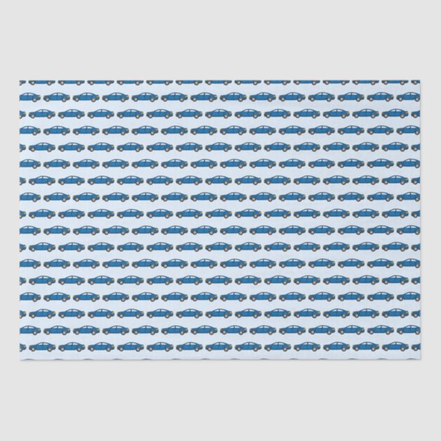 Racing Cars Race Retro Blue Birthday Kids  Tissue Paper (Front)