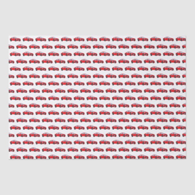 Racing Cars Race Retro Red Birthday Kids  Tissue Paper (Front)