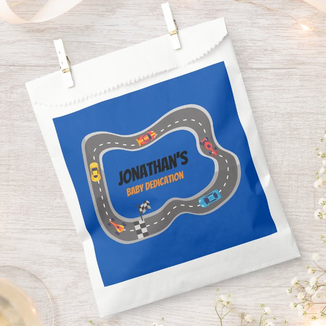 Racing Cars Racetrack Baby Boy Dedication Favour Bags (Creator Uploaded)