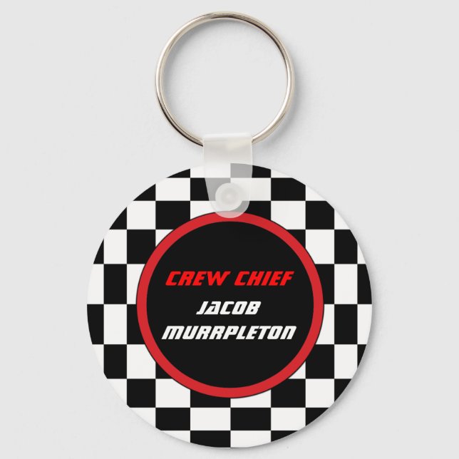 Racing Checkers Custom Keyring (Front)