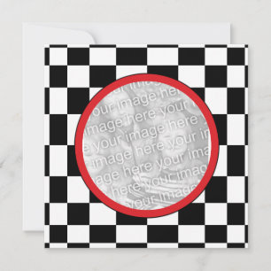 Racing Checkers Party Invitation