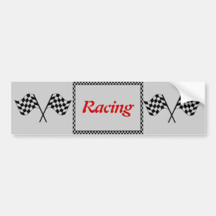 Racing Chequerboard Flags Bumper Sticker