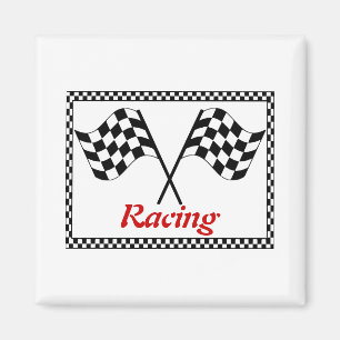 Racing Chequerboard Flags Magnet