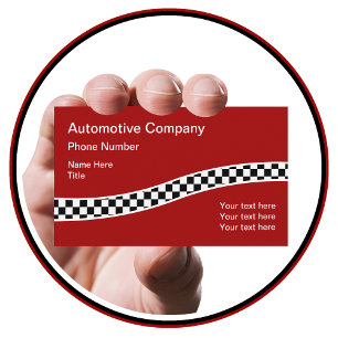 Racing Chequered Flag Background Automotive Design Business Card